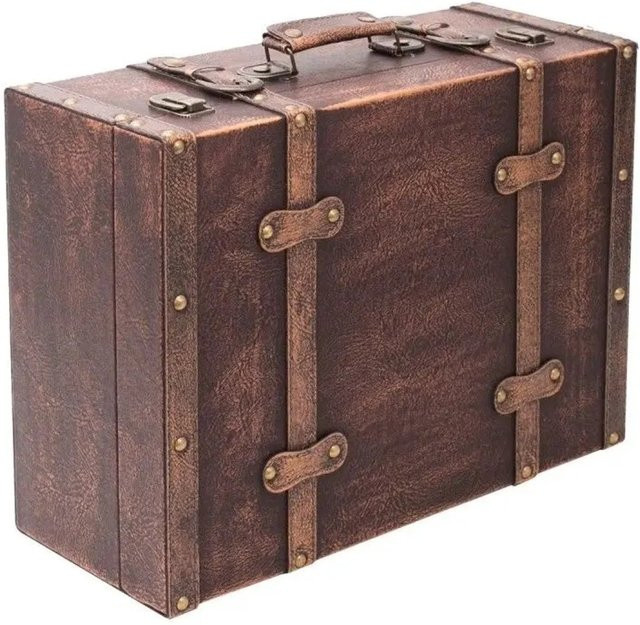 HMF Vintage Holzkiste Koffer Truhe in Dunkelbraun B/T/H: 44 x 32 x 16 cm - Bild 1