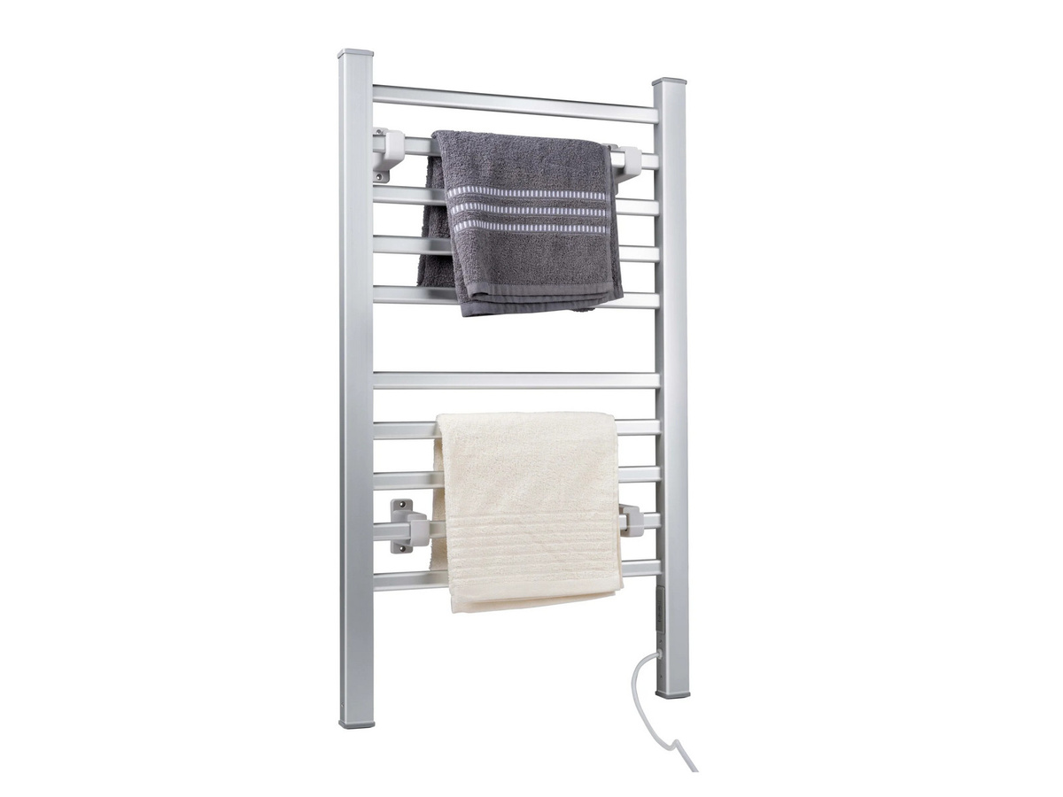 DIRT DEVIL elektrische Handtuchheizung mit 10 Sprossen aus Aluminium und Metall in Silber, B/T/H: 94,0 x 54,0 cm - Bild 3
