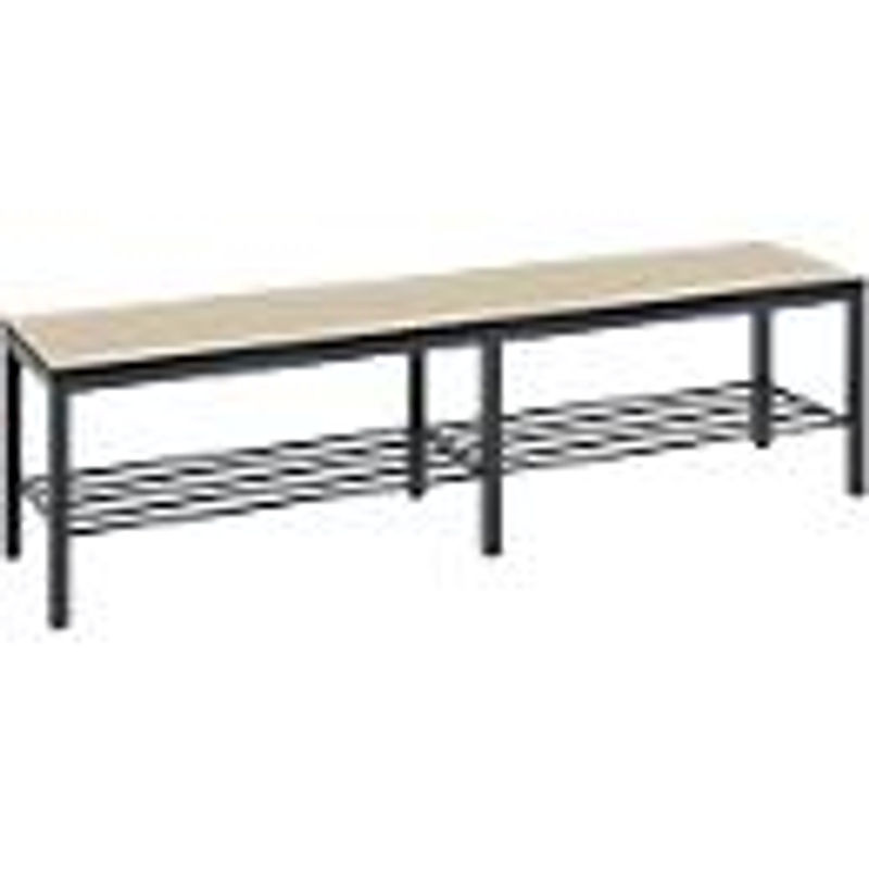 C+P Umkleidebank Basic Plus mit Schuhrost, Dekor Eiche Sereno, Gestell Schwarzgrau, B/T/H: 150 x 35,3 x 40,1 cm - Bild 3