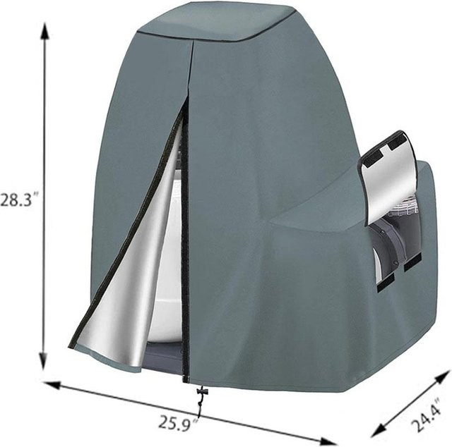 Wasserdichte Sandfilterpumpe Abdeckung für Intex Aufstellpool, 12-16 Zoll, aus grauem 420D Oxford Polyester Stoff, staubdicht - Bild 1