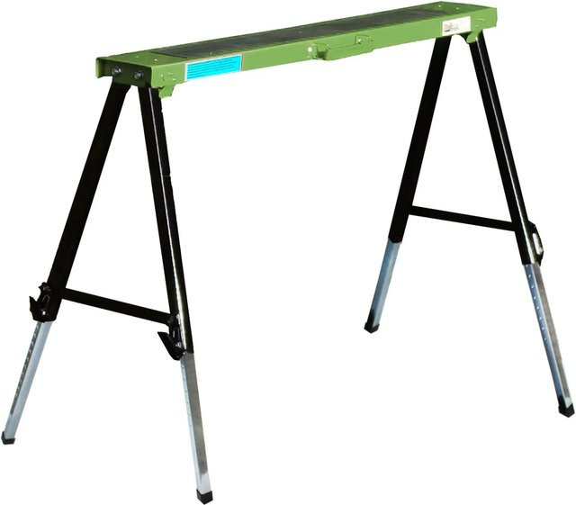 TRUTZHOLM Arbeitsbock aus Stahl, klappbar und höhenverstellbar bis 91 cm, Farbe: grün/schwarz - Bild 1