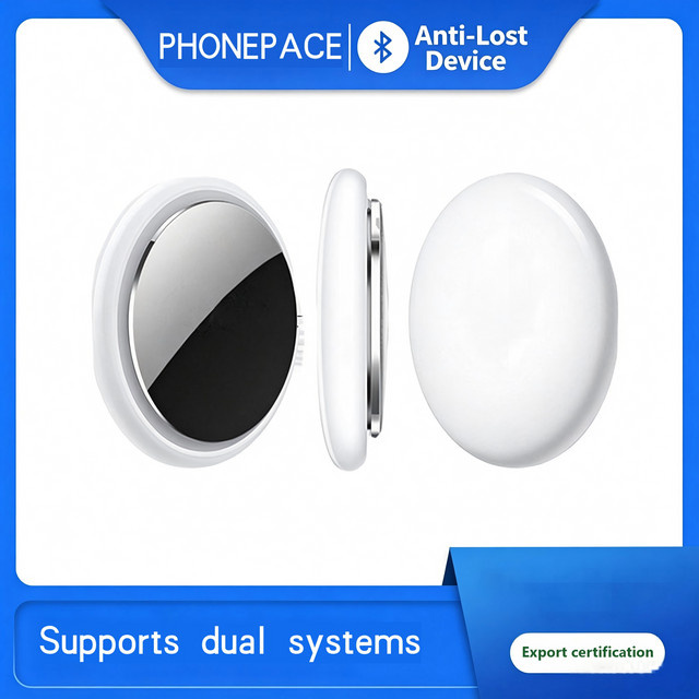PHONEPACE Dual-OS Bluetooth Anti-Verlust-Tracker in Weiß, kompatibel mit iOS Find My und Android, Soundalarm-Ortungsgerät für Schlüssel, Handys und persönliche Gegenstände - Bild 1