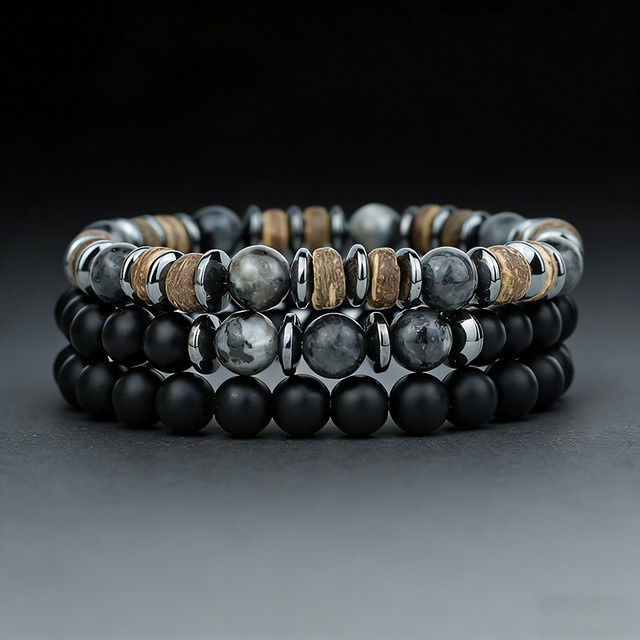 Noter Armband-Set, Holz, Onyx, Tigerauge, Herren - Bild 1