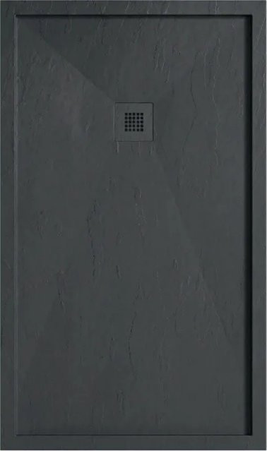 Stano Mineralguss Duschwanne Extra Flach mit Rand Sarin Anthrazit B/T: 85 x 145 cm - Bild 1