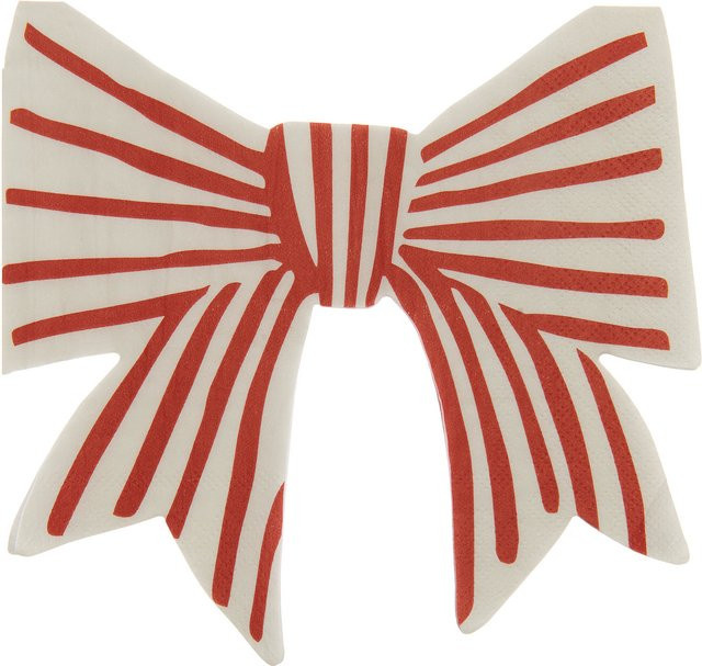 Rico Design Weihnachtsservietten mit Schleife und Streifen in Rot-Weiß, B/H: 31,5 x 30 cm - Bild 1