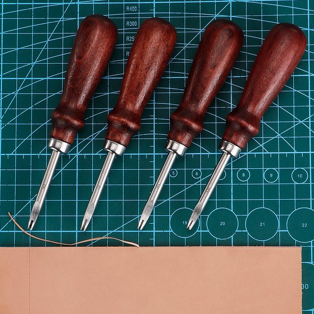 QJH Leder-Schnitzwerkzeug mit Holzgriff zum Trimmen und Schlitzen für dein Lederhandwerk - Bild 1