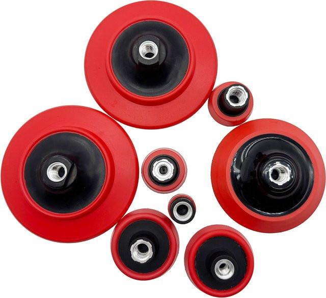Rotes Polierpad Trägerplatte für Auto-Polierer und Schleifer in den Größen 30 mm, 50 mm, 75 mm, 125 mm und 150 mm - Bild 1
