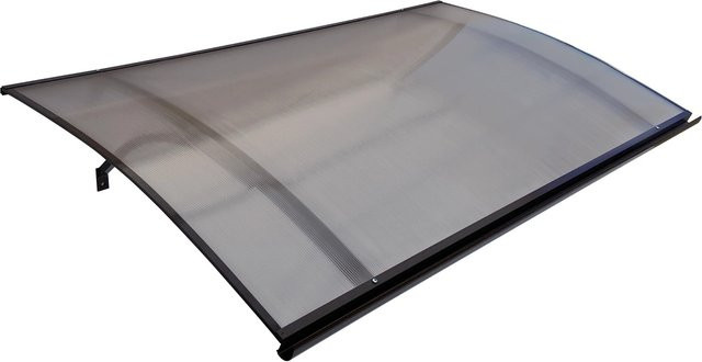 STARKEDACH Aluminiumrahmen Vordach Gebogen L-160 in RAL 8017 mit Polycarbonatbeschichtung - Bild 1