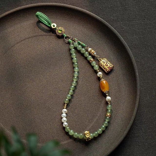 YNO Schlüsselanhänger, Hetian Jade, Messing, Bunt, Unisex - Bild 1