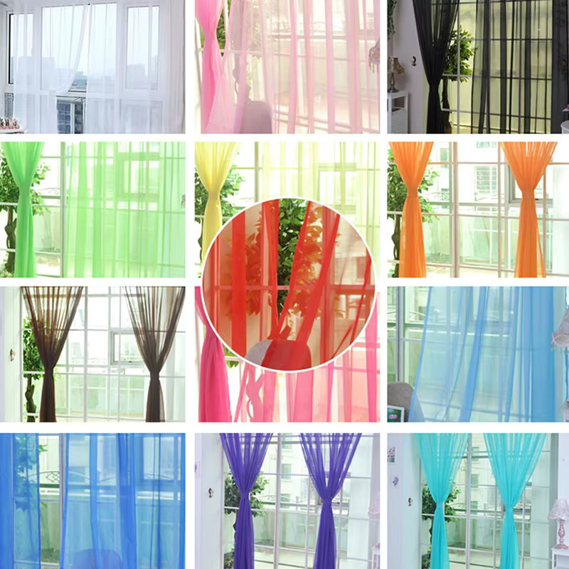 Transparenter Tüllvorhang in Braun für Wohnzimmer und Schlafzimmer, Breite: 100 cm, Höhe: 200 cm - Bild 3