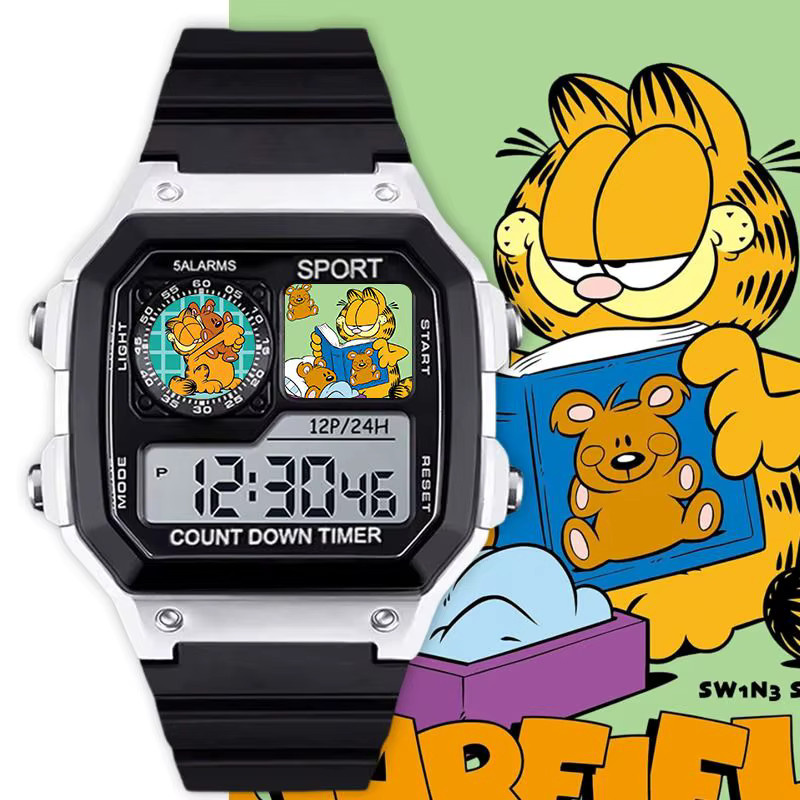 Garfield Digitaluhr, Quarz, Silikon, Schwarz, Unisex - Bild 1