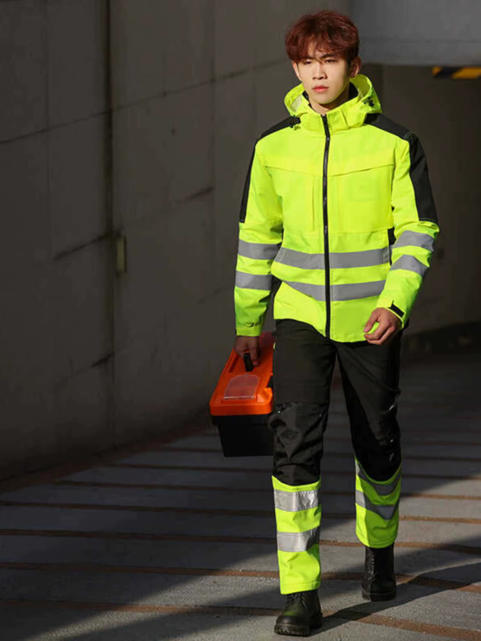 SPARDWEAR 3-in-1 Winter-Arbeitsanzug Set für Bauarbeiter, wasserdichte Arbeitsjacke mit Futter und Arbeitshose, Farbe: Gelb - Bild 6