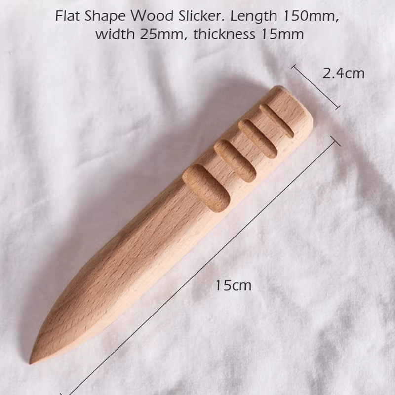 WUTA Lederkanten Polierer Set aus Holz in Braun, 3er Packung für Lederhandwerk - Bild 2