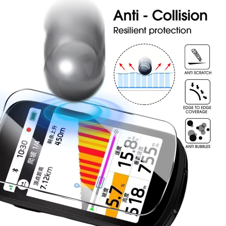 IGPSPORT Displayschutzfolie aus gehärtetem Glas für BSC500 BSC200 BSC300 BSC100S BiNavi GPS und BSC200S BSC300T transparent - Bild 6