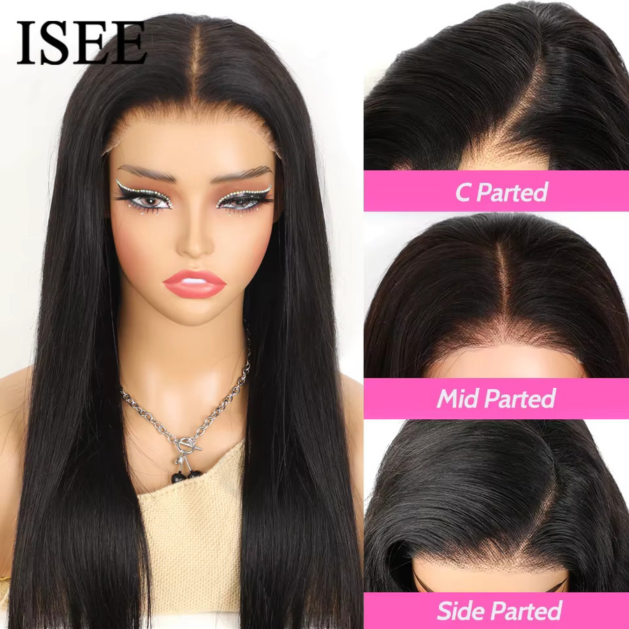 ISEE Hair Glueless Perücke, Echthaar, gerade, 7x5 HD Lace Front - Bild 3