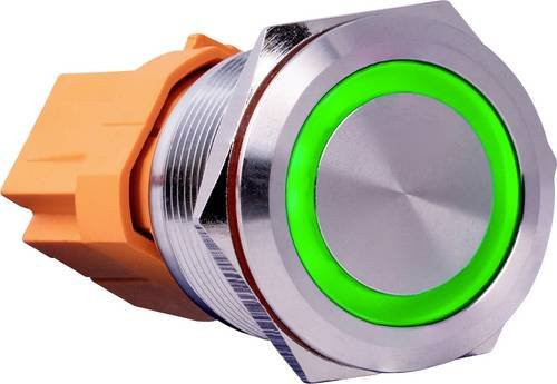 Joy-it Tastschalter BUTTON22B-L-GR, Ein/Aus rastend, Grün, IP67, IK10, Durchmesser: 25 mm, Höhe: 40,40 mm - Bild 1