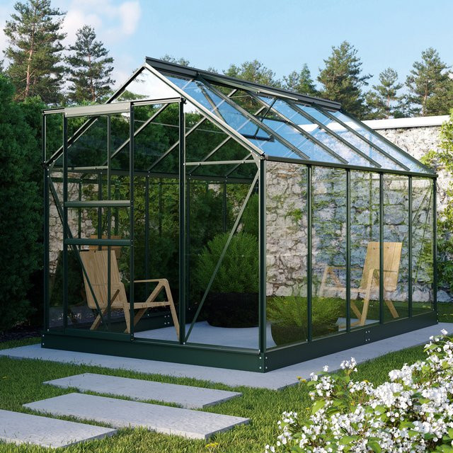 Vitavia Gewächshaus Planet 6200 in Smaragd mit Fundamentrahmen, 6,2 m², Aluminium und ESG-Glas - Bild 1