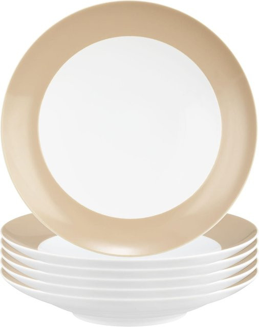 Seltmann Weiden Suppenteller Liberty Pure Colors Beige, 6er Set, Durchmesser: 23,5 cm - Bild 1