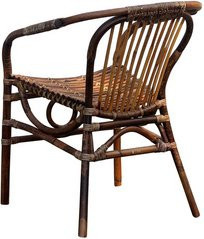 SIT Rattan Stuhl mit Armlehnen in Beige, B/H/T: 61 x 79 x 60 cm - Bild 2