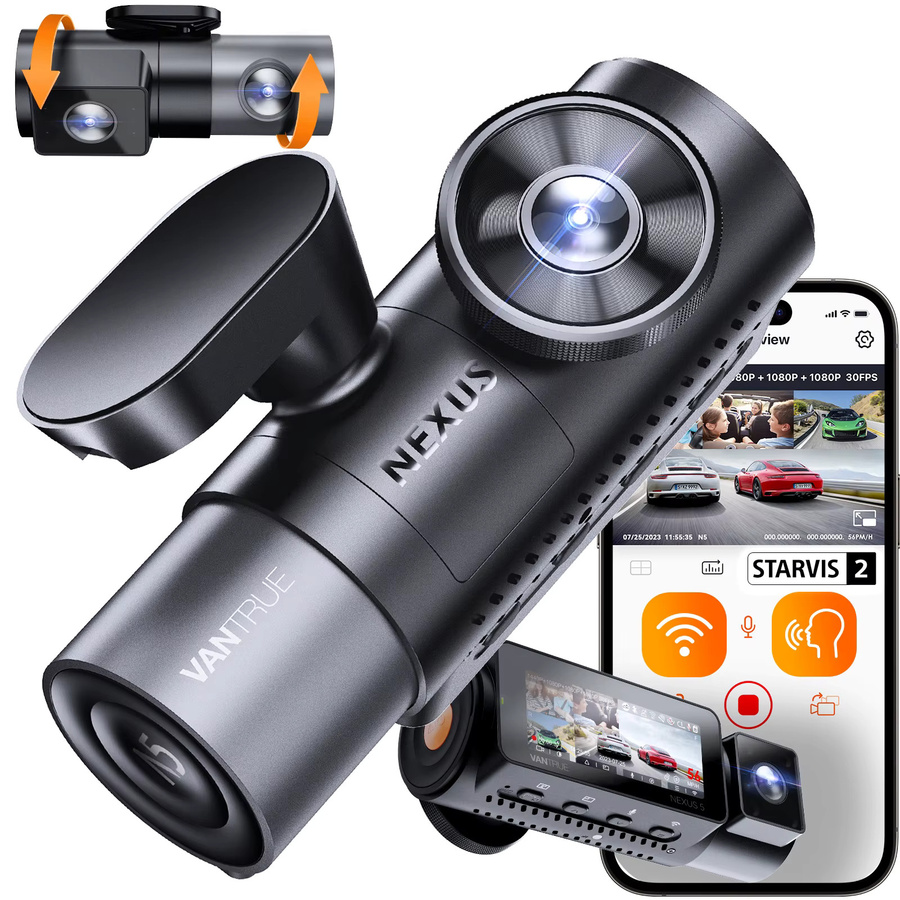Vantrue N5 DashCam 4-Kanal 4K mit WiFi, GPS, STARVIS 2 IR Nachtsicht und Sprachsteuerung in Schwarz - Bild 6