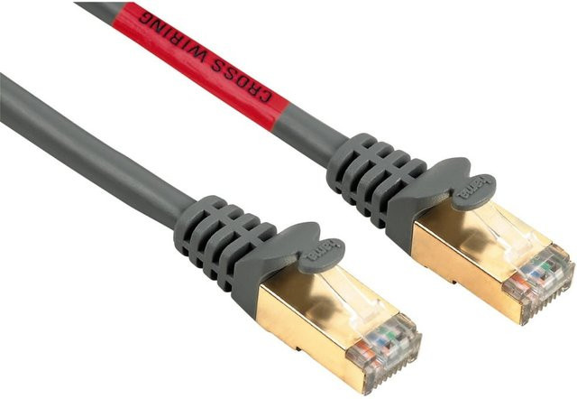 Hama CAT-5e Cross-Over Netzwerkkabel STP Ethernet/LAN, grau, vergoldet, 10,00 m - Bild 1