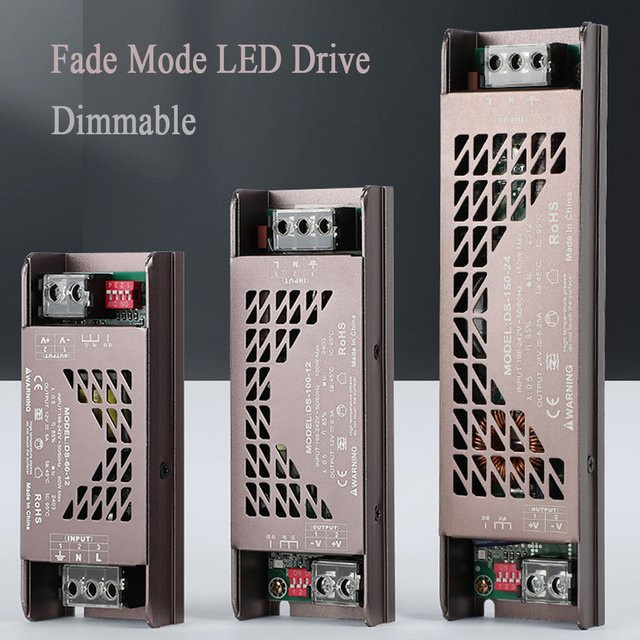 CENFAYA LED Netzteil Dimmer Transformator DC 12V 24V Silber Metall - Bild 1