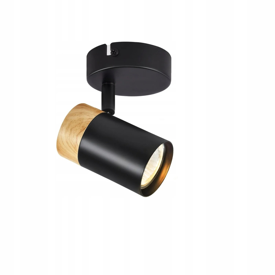 NETTLIFE Deckenleuchte im Retro-Design aus Metall und Holz in Schwarz, verstellbar, GU10 - Bild 2
