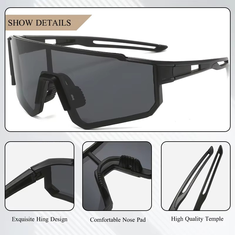 CRIXALIS Sonnenbrille, Übergroße Vintage, Vollrand, Schwarz, Unisex - Bild 3