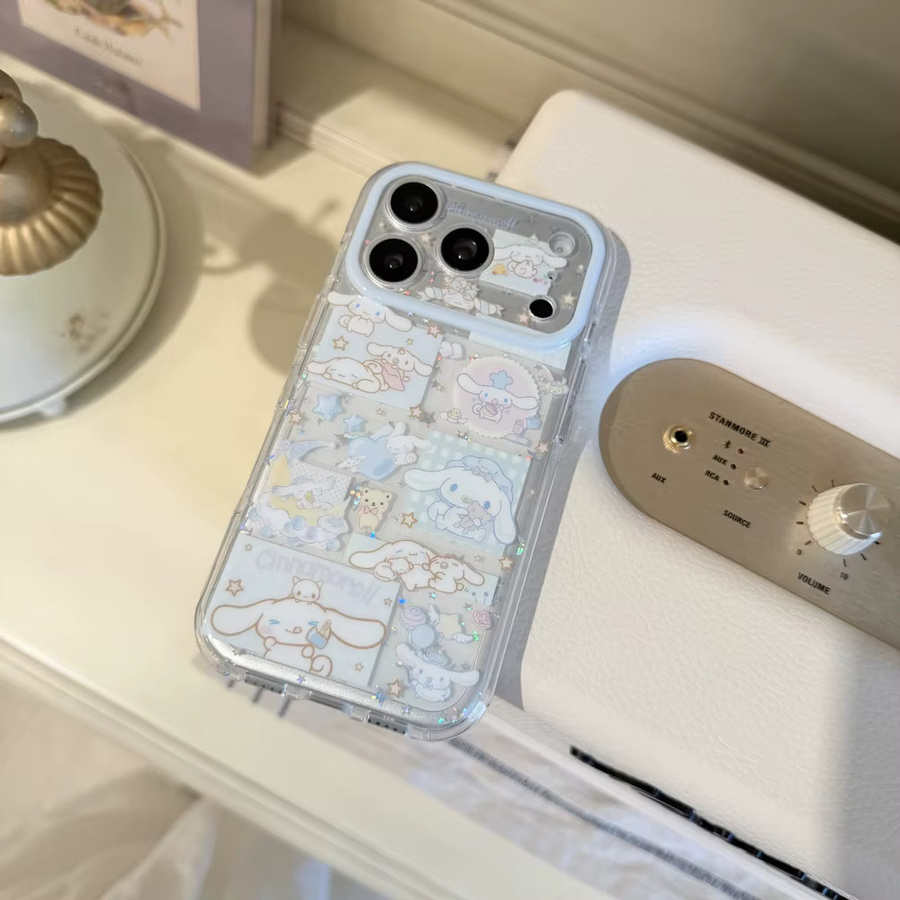 Sanrio Cinnamoroll Handyhülle mit Glitzer-Sternen für iPhone 17 16 15 14 13 Pro Max aus weichem TPU - Bild 3