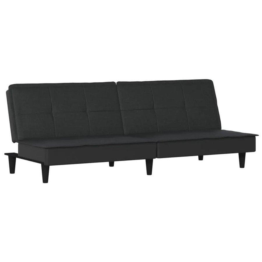 vidaXL Schlafsofa Schwarz mit Click-Clack-Funktion aus Stoff und Kunstleder mit Massivholzrahmen - Bild 2