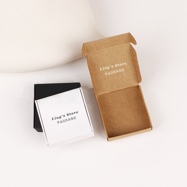 Personalisierte Schmuck Geschenkboxen aus braunem Kraftpapier für Hochzeit und Party - Bild 1