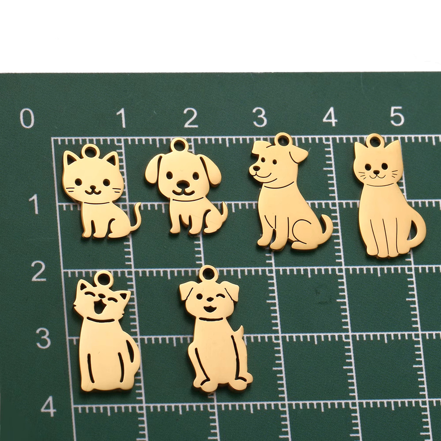 DOOYIO Anhänger Hunde Katzen Welpen, Edelstahl, Verspielt - Bild 3