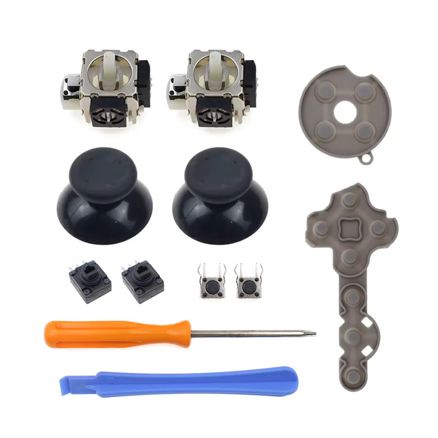 TingDong Ersatzteil-Set für Xbox 360 Controller mit Analogstick-Sensor Potentiometer, Daumengriffen und LT RT Trigger-Schalter-Tasten in Grau - Bild 2