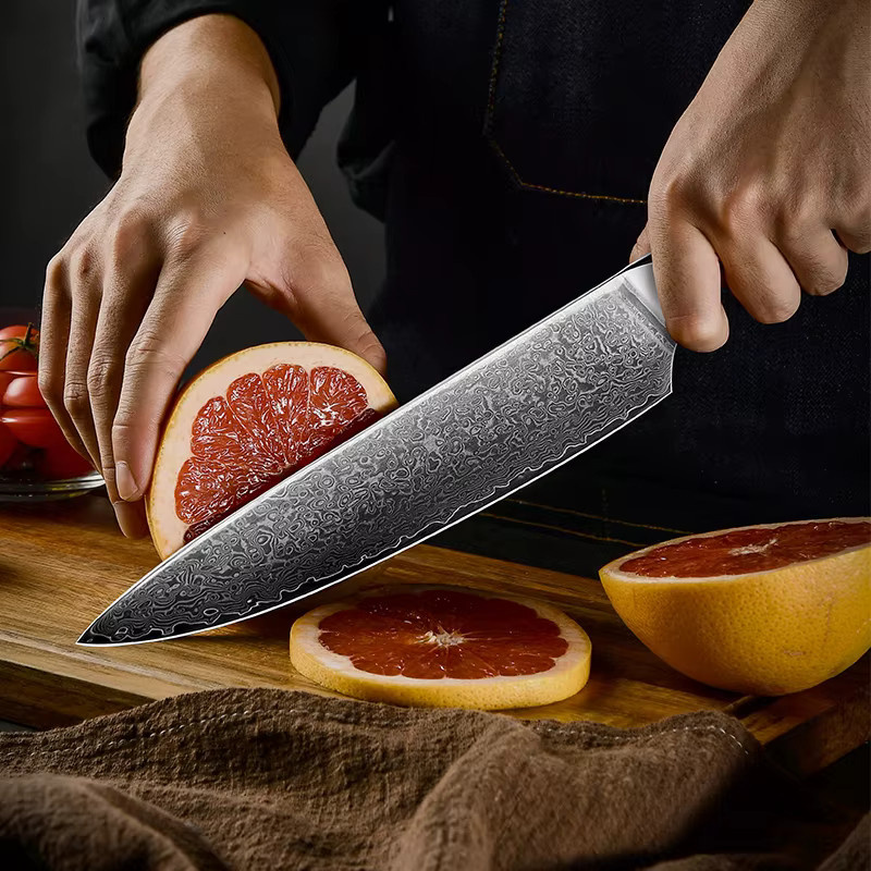 Grandsharp Professionelles Kochmesser aus japanischem Damaststahl, 8 Zoll Cleaver, Mehrfarbig - Bild 2