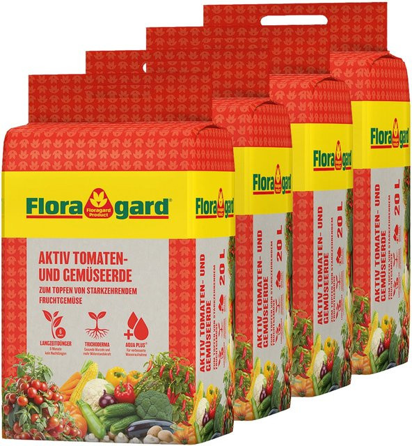 Floragard Aktiv Tomaten- und Gemüseerde, 4 x 20 l - Bild 1