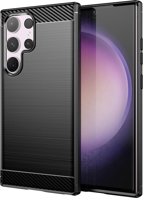 Weiche TPU Silikon Handyhülle mit Kohlefaser-Optik für Samsung Galaxy S24 S23 S22 S21 S20 Ultra Plus S23 FE Note 20 Ultra in Schwarz oder Blau - Bild 1
