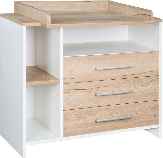 Schardt Eco Plus Wickelkommode in Weiß mit abnehmbarer Auflage für das Babyzimmer - Bild 1