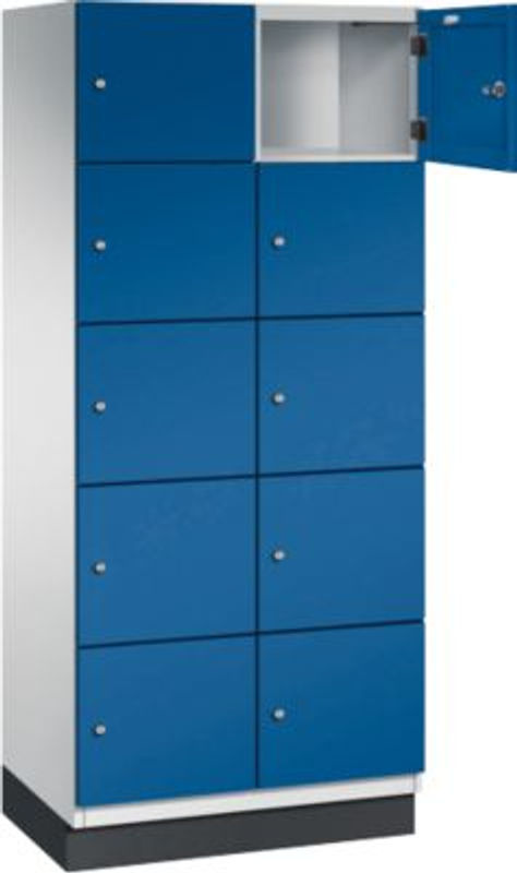 C+P Fächerschrank Cambio auf Sockel mit 10 Fächern, Korpus Lichtgrau und Front Enzianblau, H x B x T: 195 x 80 x 52,5 cm - Bild 2