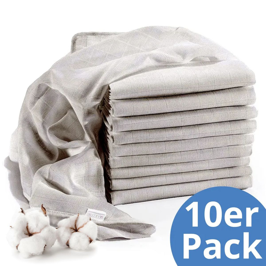 Makian Mullwindel 10er Pack Grau B/B: 80 x 80 cm - Bild 1