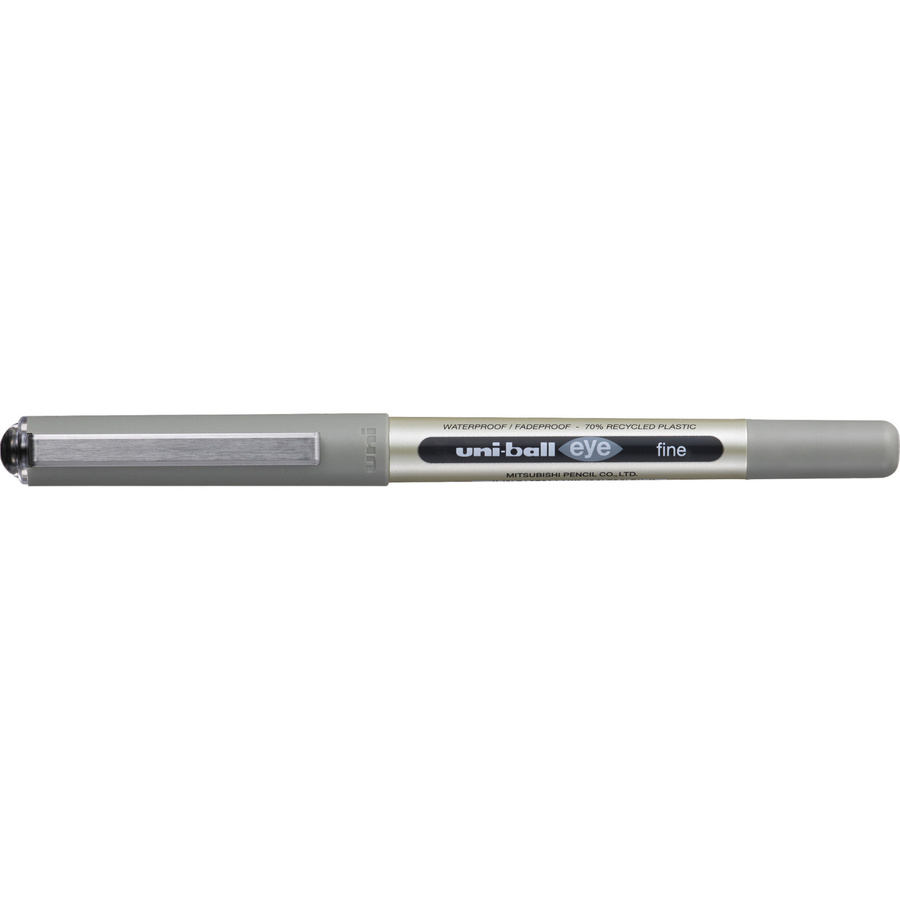 uni-ball Tintenroller eye Rollerball mit 0,4 mm Spitze in Schwarz, Silber und Grau - Bild 2