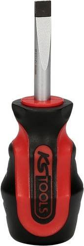 KS Tools ERGOTORQUEplus Schlitz-Schraubendreher kurz 6,5mm rot aus Edelstahl - Bild 1