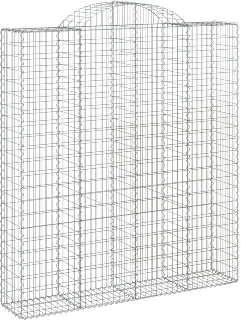 vidaXL Gabionen mit Hochbogen Set aus verzinktem Eisen in Silber, 2 Stück, B/T/H: 200 x 50 x 220/240 cm - Bild 1