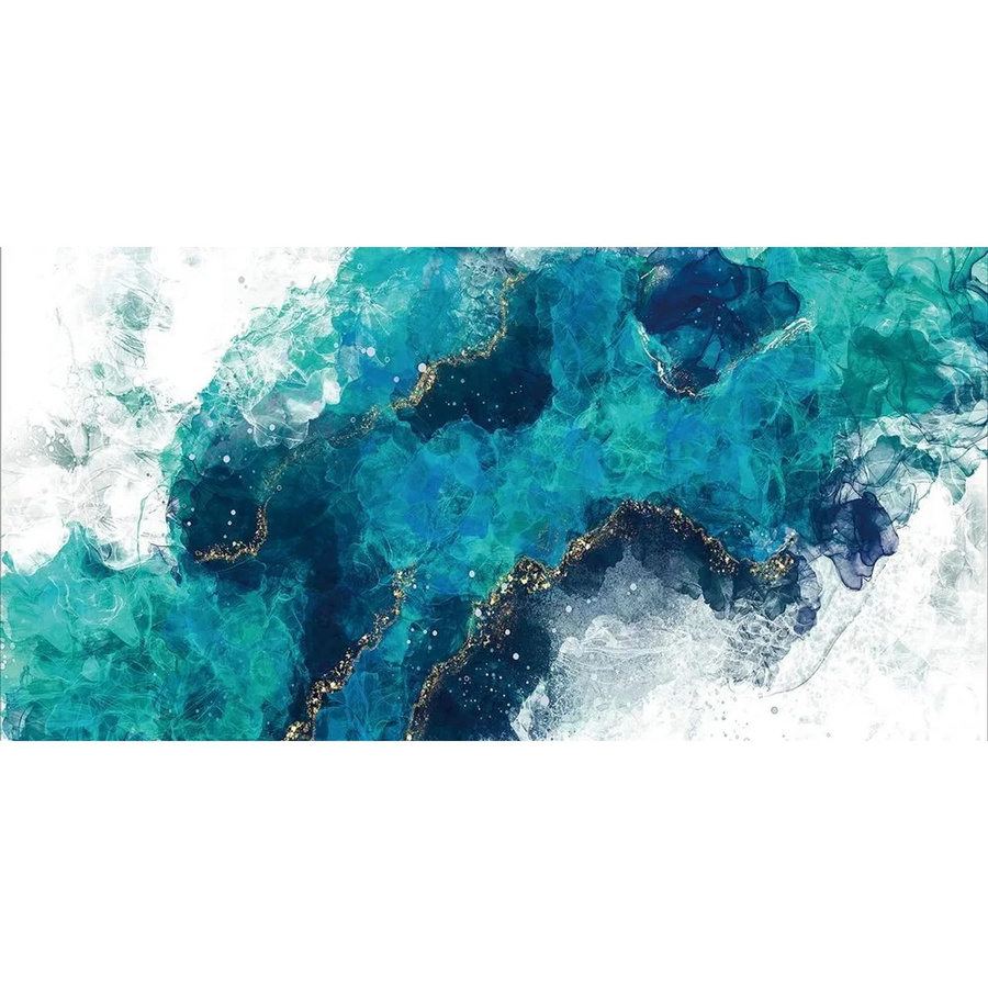 Art Universe Leinwandbild Abstrakter Ozean in Blau, Modernes Wandbild, B/H: 80 x 160 cm - Bild 2