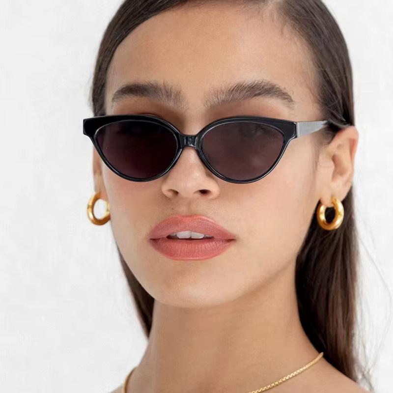 Samjune Cat-Eye Sonnenbrille, Damen, Vollrand, schwarz, gold - Bild 2