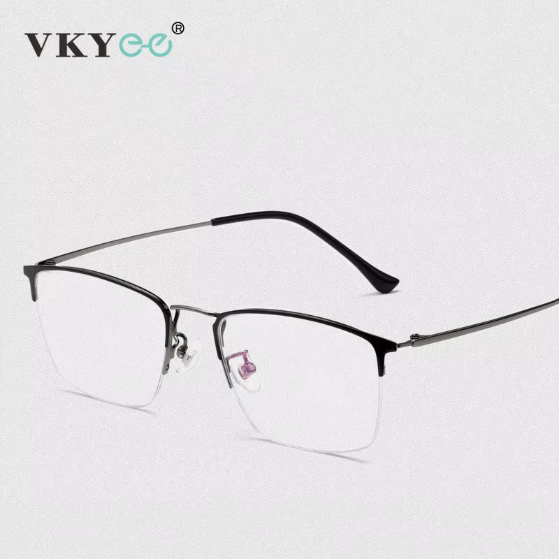 VICKY 8017JX Lesebrille, Halbrand, Rechteckig, Titan, Herren, Blaulichtfilter - Bild 2