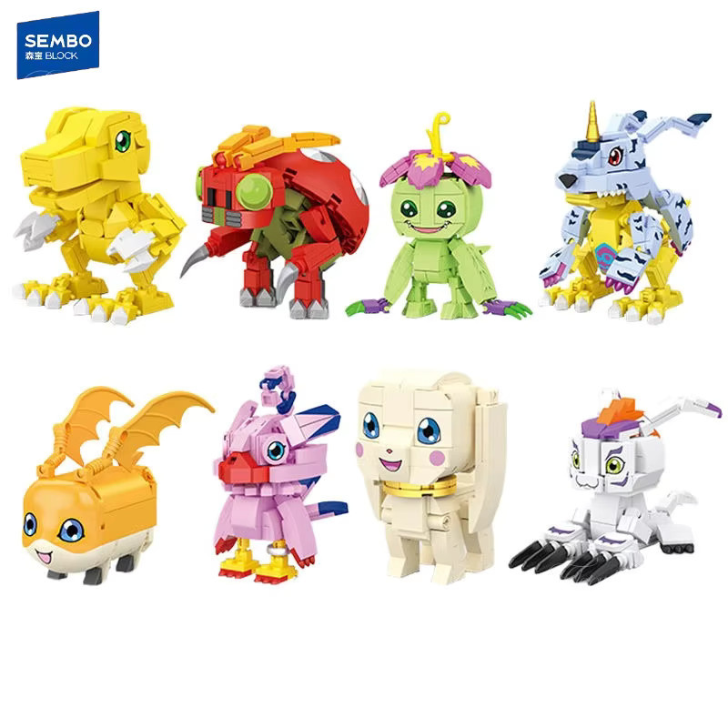 SEMBO Digimon Mini Bricks Bausteine Set mit Agumon, Gabumon und Palmon in Mehrfarbig - Bild 4