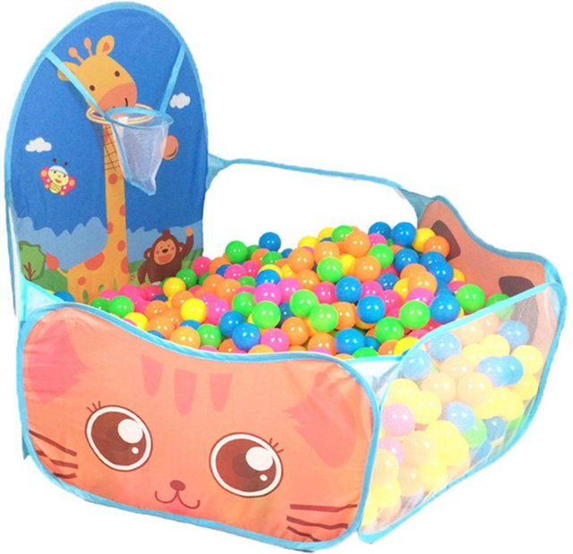 Neoglint Kinder Bällebad Cartoon-Giraffe mit Basketballkorb, Blau - Bild 1