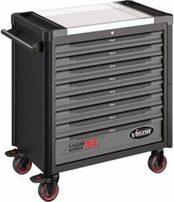 Vigour VIGOR 1000 XL Servierwagen aus Edelstahl mit Arbeitsplatte, schwarz, B: 101,7 cm, H: 93,0 cm, T: 51,4 cm - Bild 1