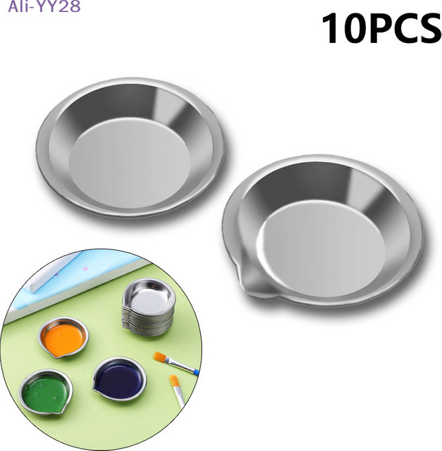 KOQZM Edelstahl-Farbschalen, 10-teiliges Set, DIY-Malwerkzeuge für Kinder - Bild 1