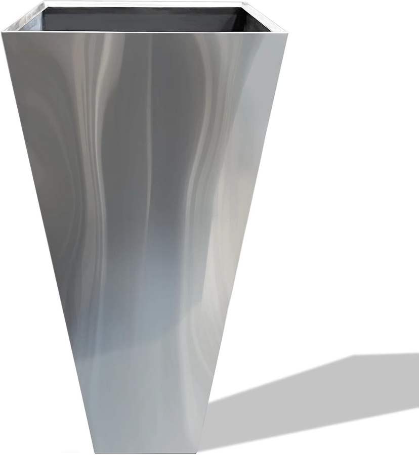 Köhko Designer-Pyramidenkübel Vina Pflanztopf aus Edelstahl in Silber Höhe: 53,0 cm, Breite: 53,0 cm, Tiefe: 53,0 cm - Bild 4